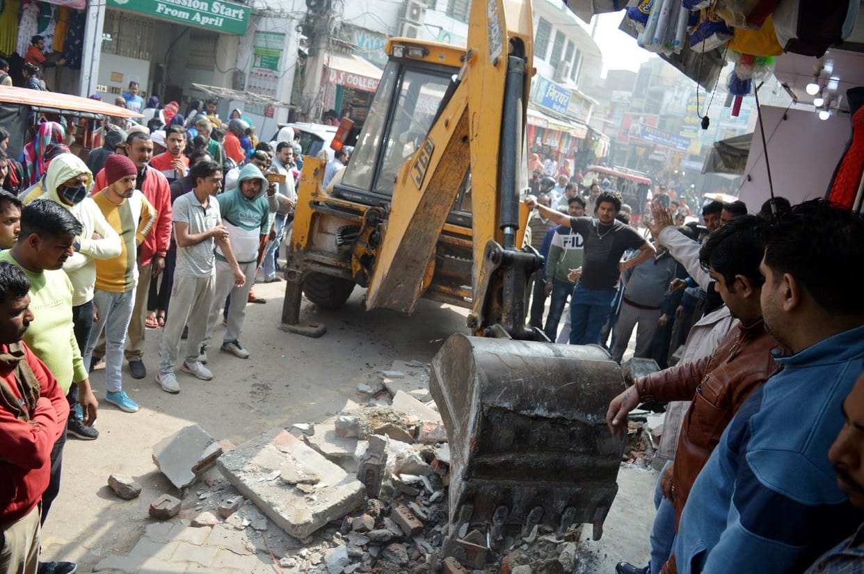 illigal construction front of shops, nagar parishad, shopkeeper