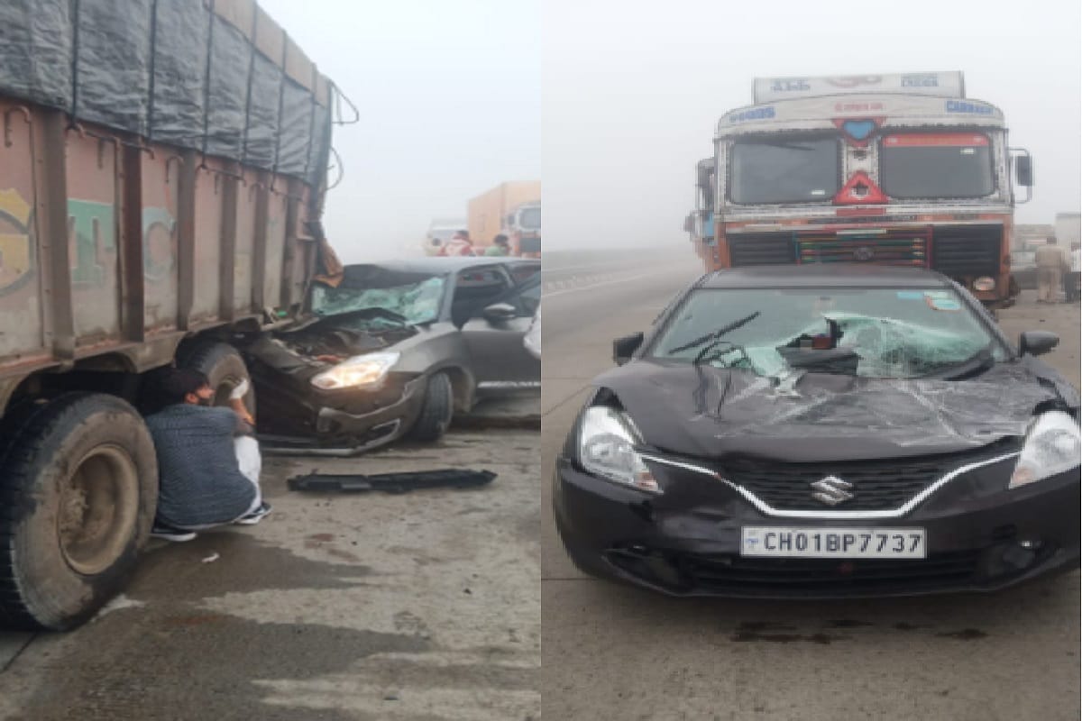 Baghpat News: Many accident on Eastern Peripheral Expressway due to fog and 12 people injured