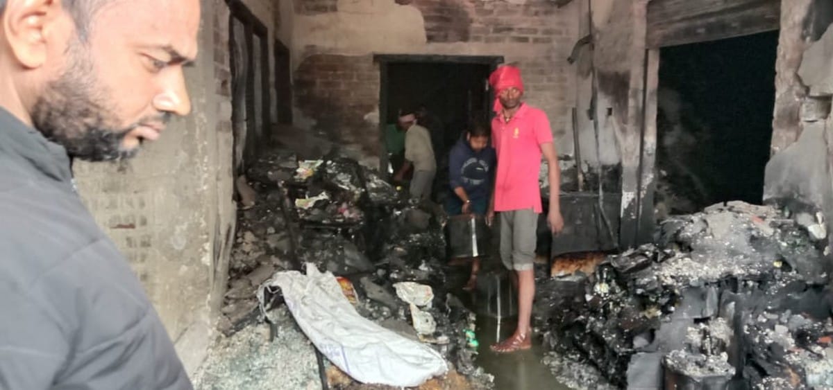 huge fire broke out in warehouse due to short circuit millions of goods burnt to ashes 