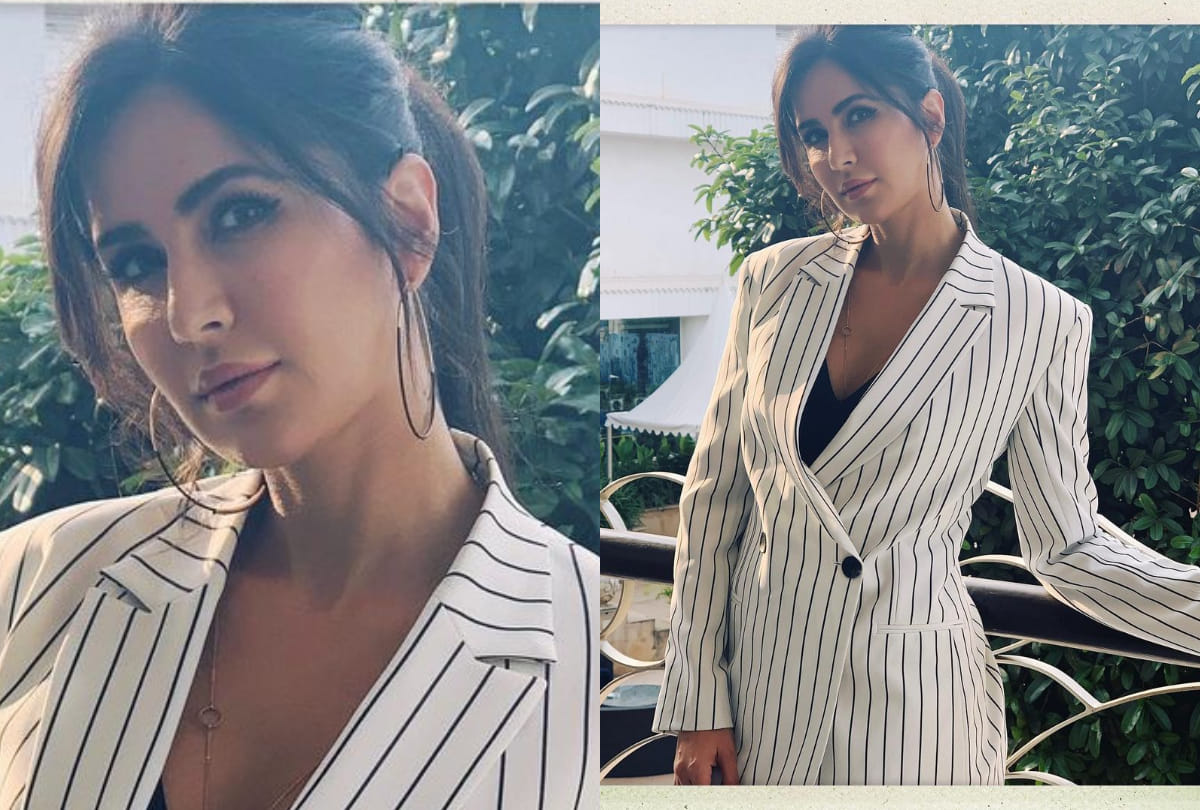 shehnaaz gill or katrina kaif who wore white stripe outfit better