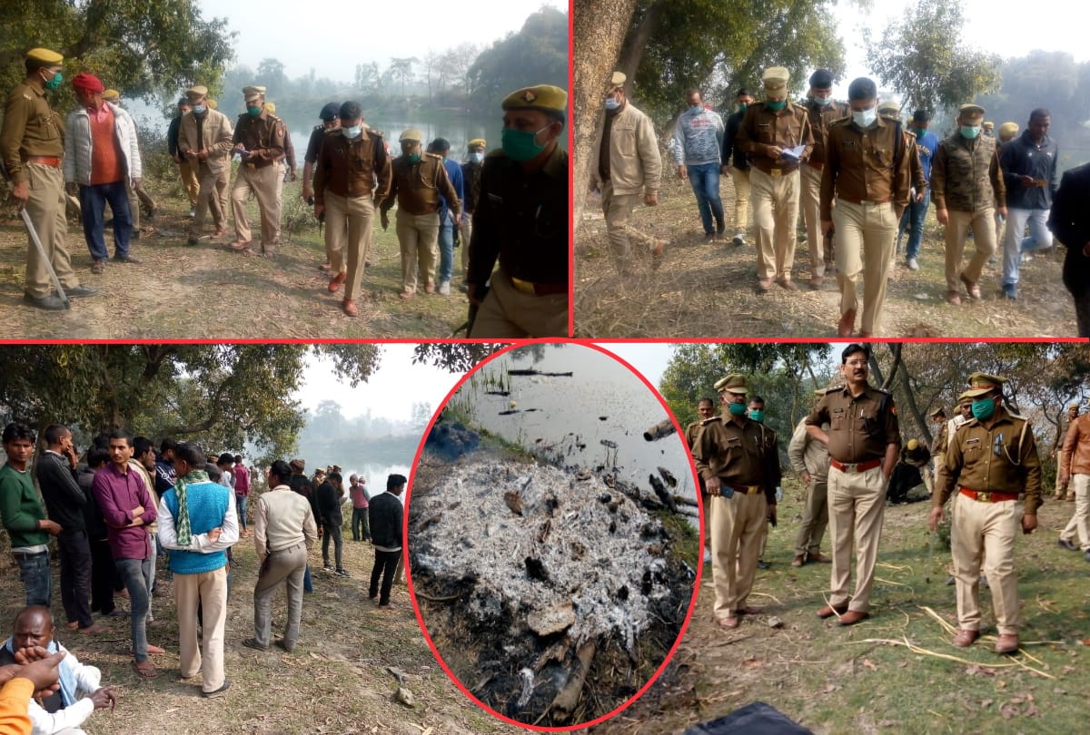 lover couple dead body found in on same pyre at sant kabir nagar