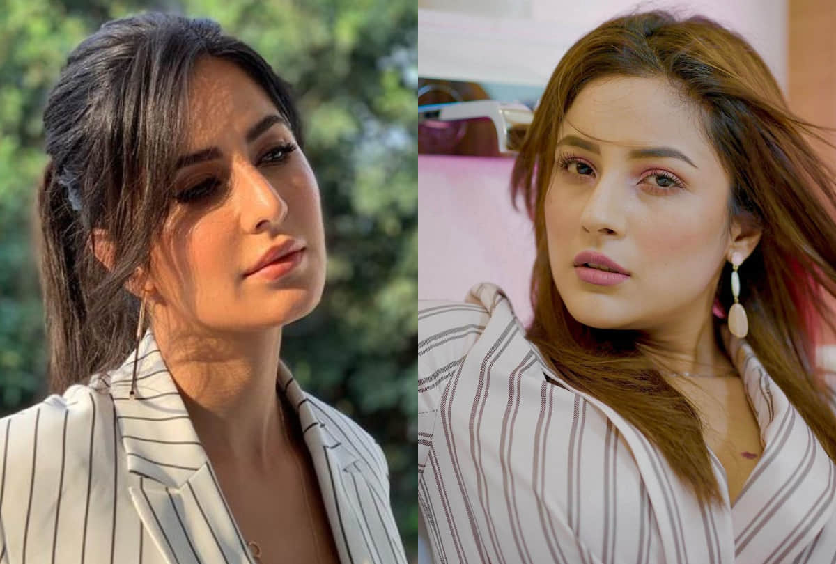 shehnaaz gill or katrina kaif who wore white stripe outfit better