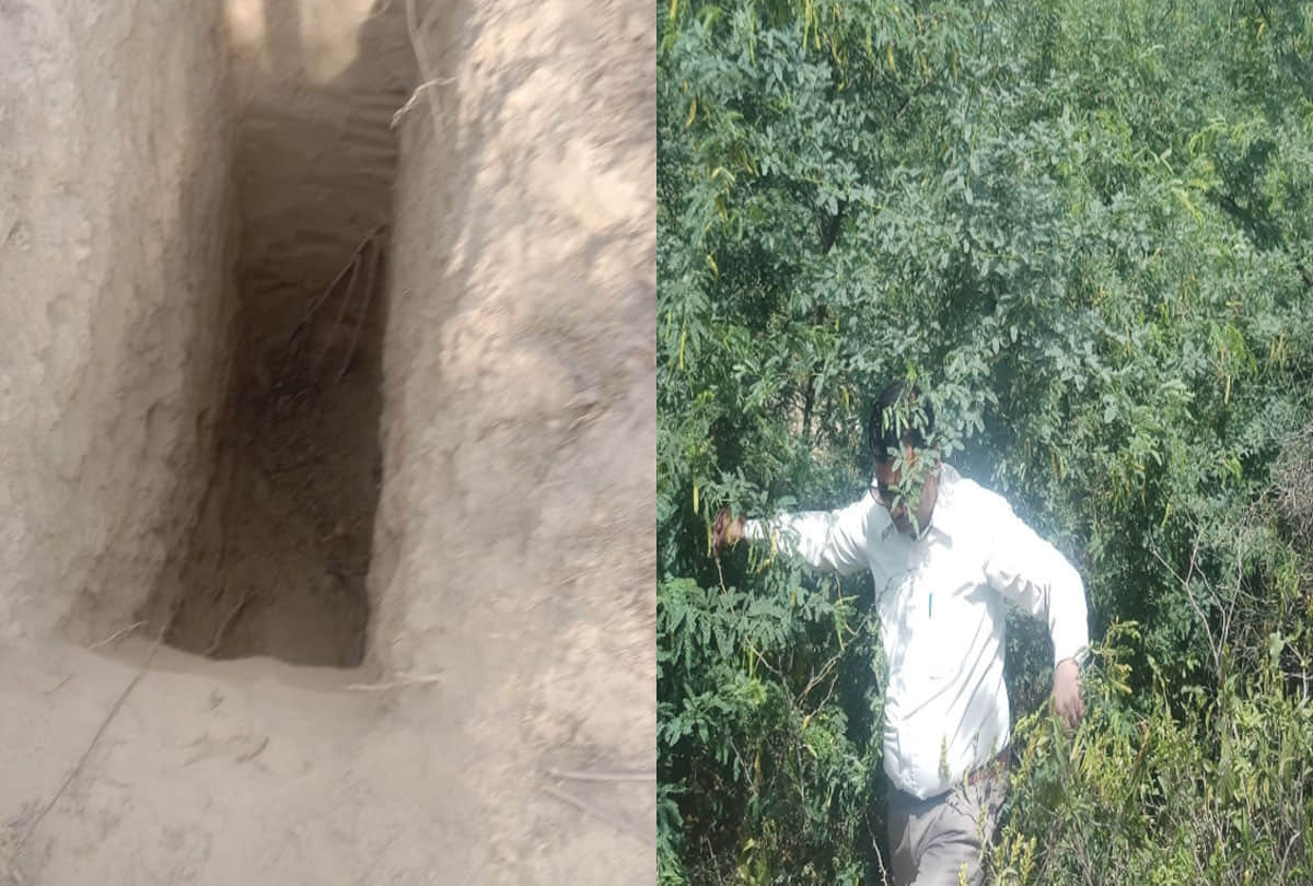 Excavation of ancient mound in the greed of treasure overnight