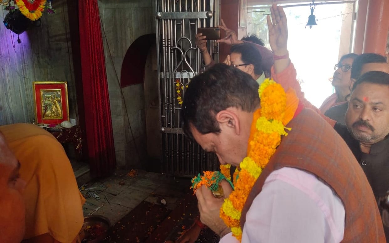 MLC AK Sharma prayed mother Sheetla Mata and paid tribute to the martyrs of Pulwama