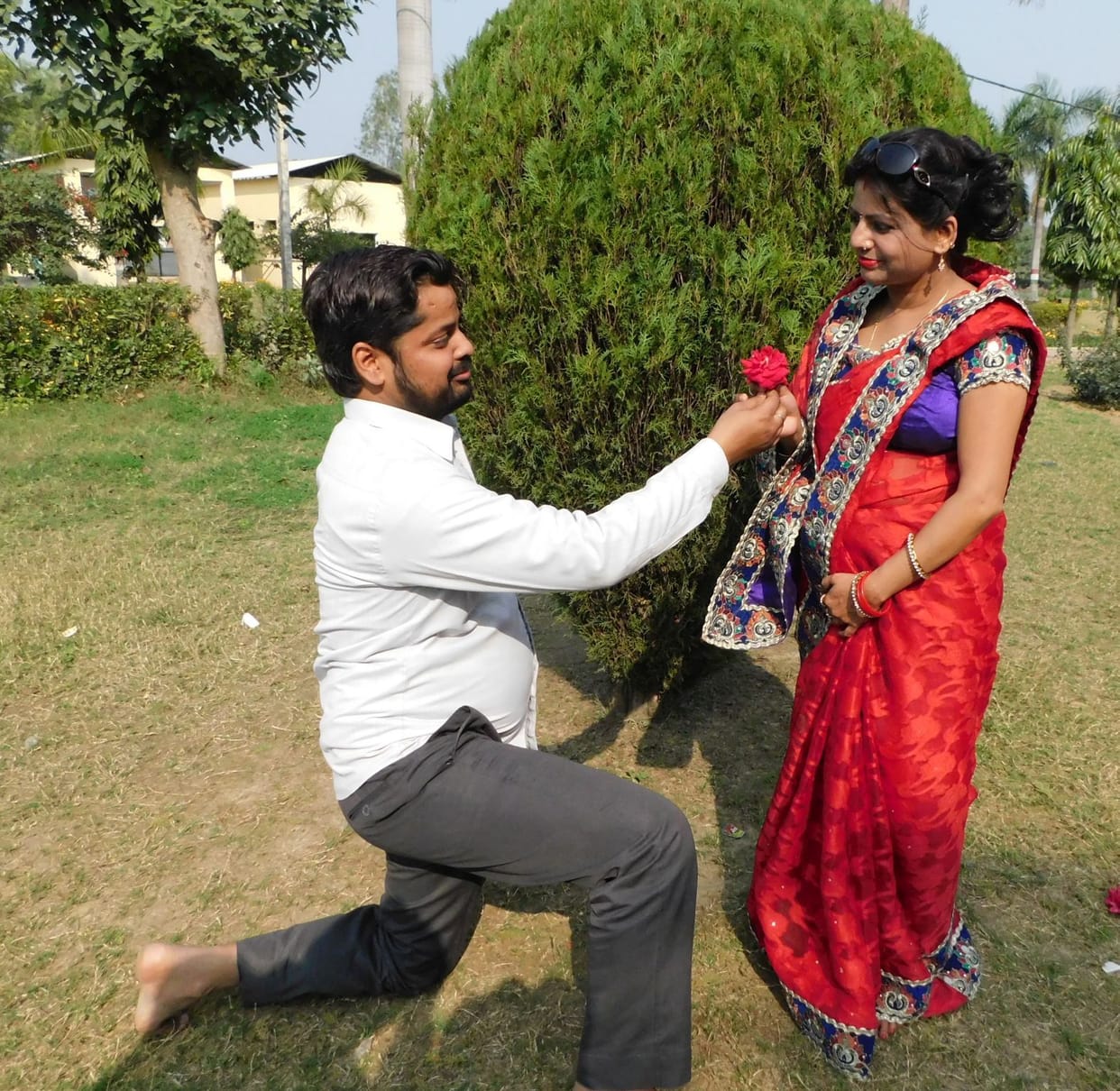 Youth celebrates Valentine's Day with joy, selfie