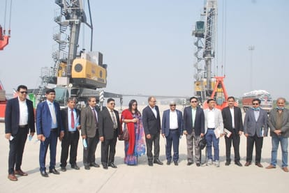 Bangladesh team meeting with water transport officials for trade by ganga after reached in Ramnagar port Varanasi