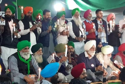 Farmers held Candle March at Kundli and Tikri Border To Pay Tribute To Martyrs Soldiers of Pulwama Attack