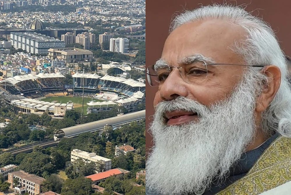 PM narendra modi catches fleeting view of interesting India-England 2nd Test 