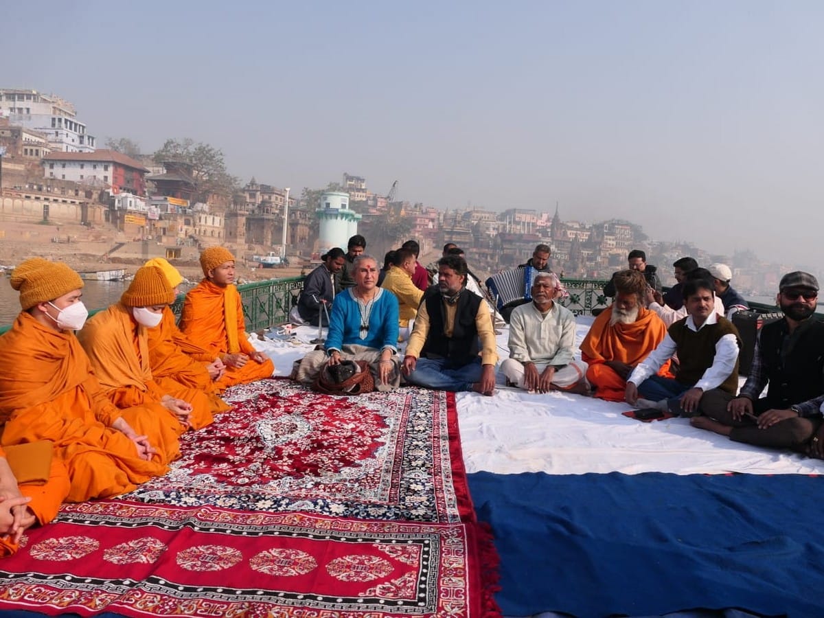 Holy soul charitable trust did prayed for peace of dead souls in Ganga dashashwamedh ghat in varanasi