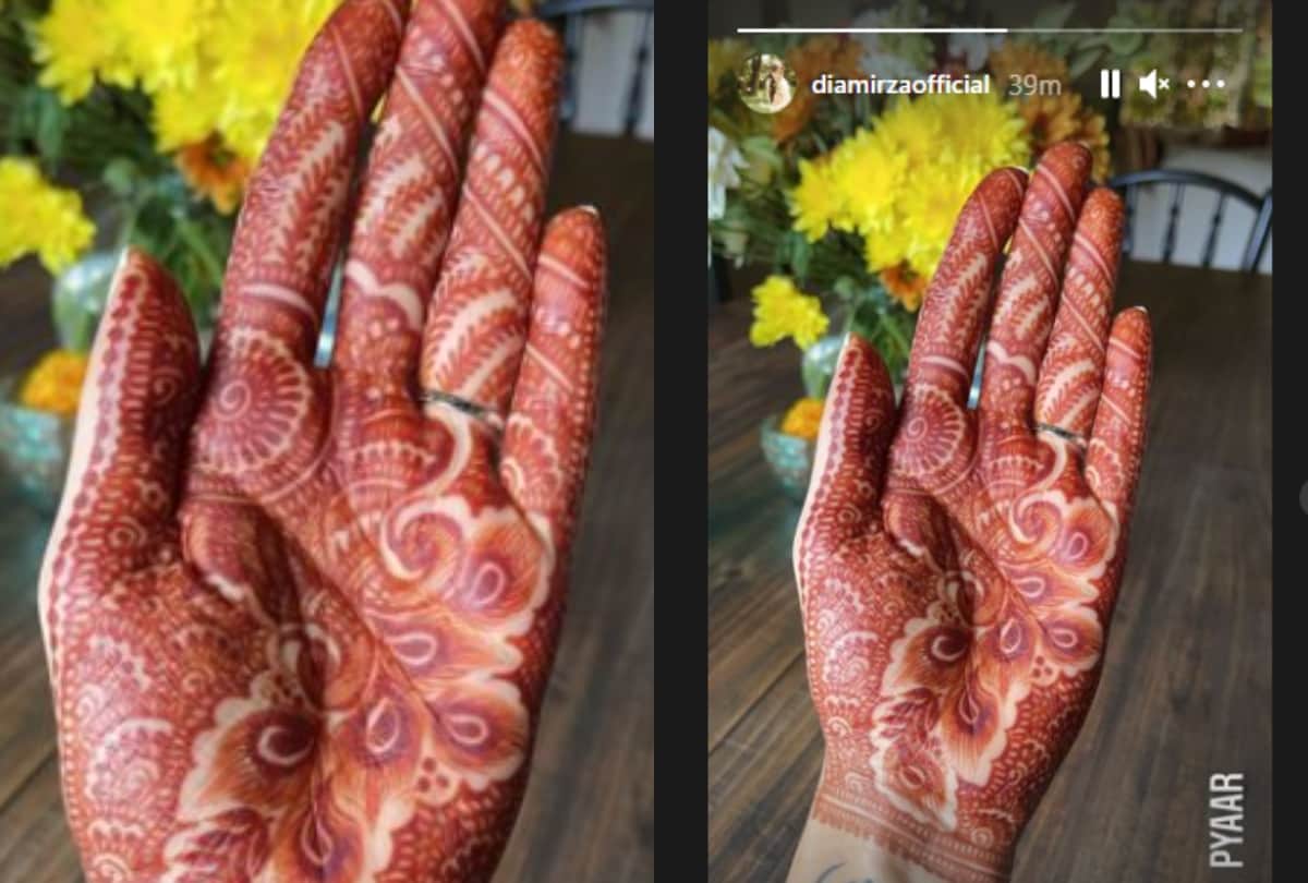 Bride-to-be Dia Mirza is wedding-ready with Vaibhav Rekhi, shares photo of her Mehendi