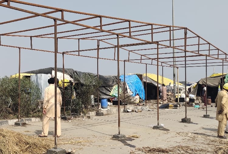 Farmers started to made tent in Bahadurgarh of Haryana