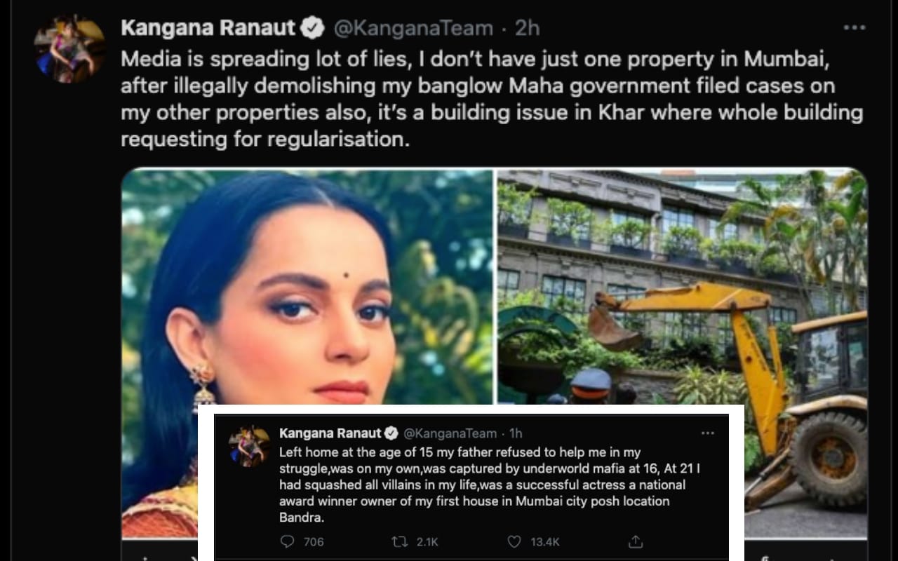 Kangana Ranaut gets emotional in her latest tweets, tells how she single handedly achieved whatever she has
