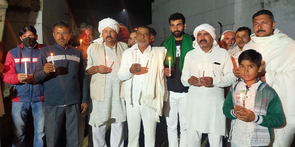 Indian Farmers Union takes out candle march in Muzaffarnagar