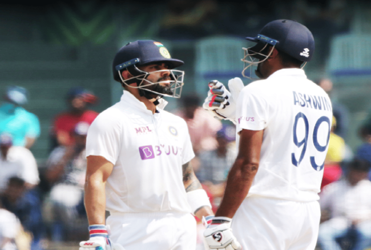 IND vs ENG Umpire Nitin Menon warns Virat Kohli for running on danger area of the pitch, Indian captain not happy with the incident