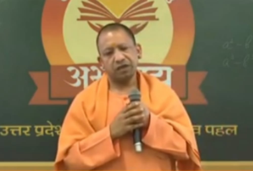 CM Yogi Adityanath addressed students in townhall in Lucknow.
