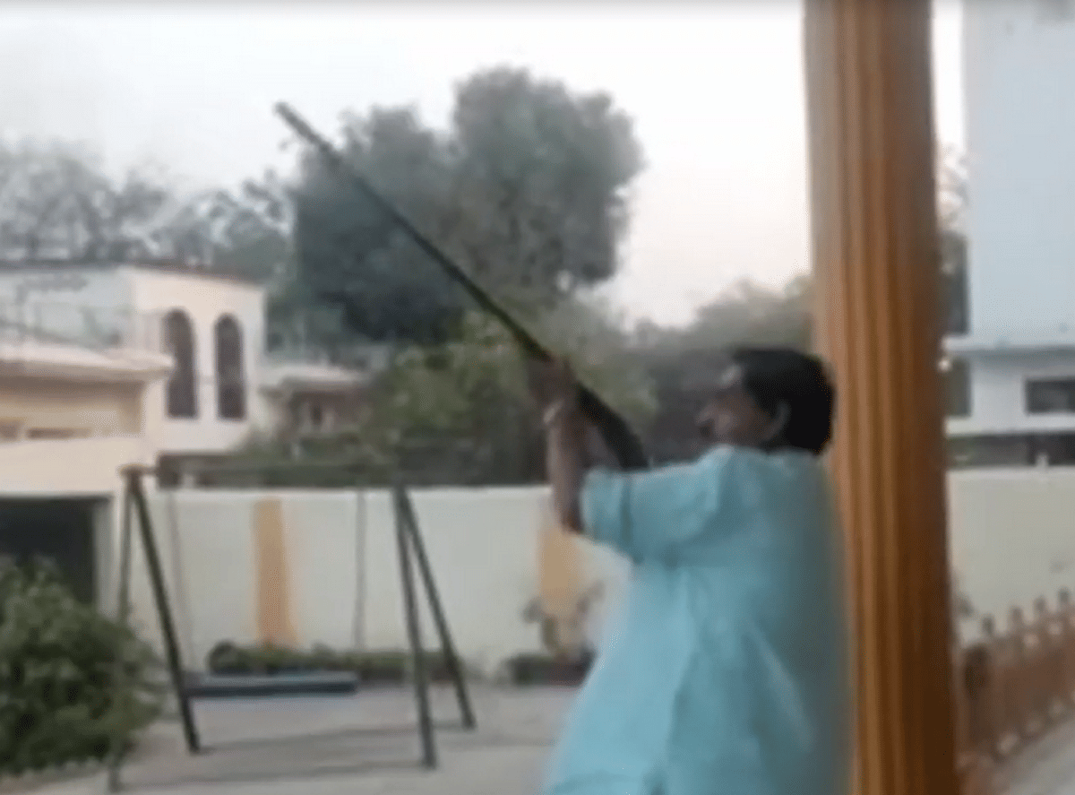 Video viral of bjp leader harsh firing on grandson birthday in jaunpur up