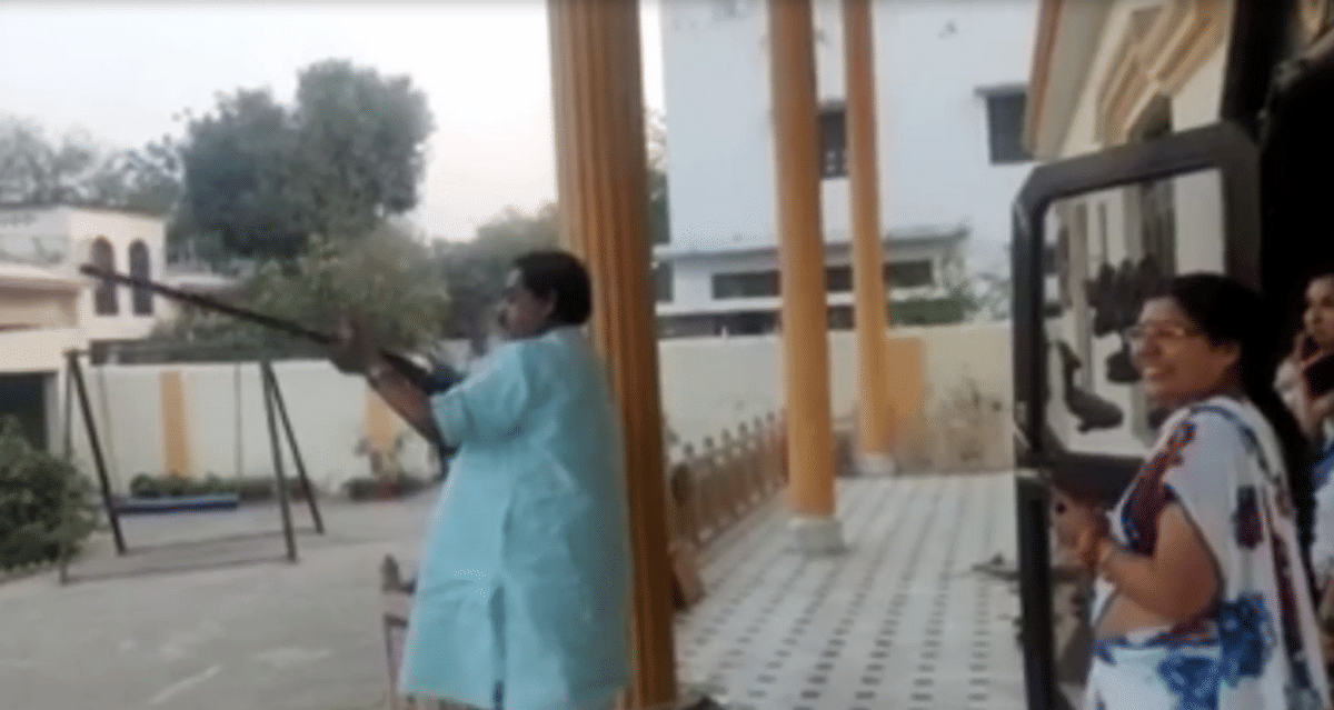 Video viral of bjp leader harsh firing on grandson birthday in jaunpur up