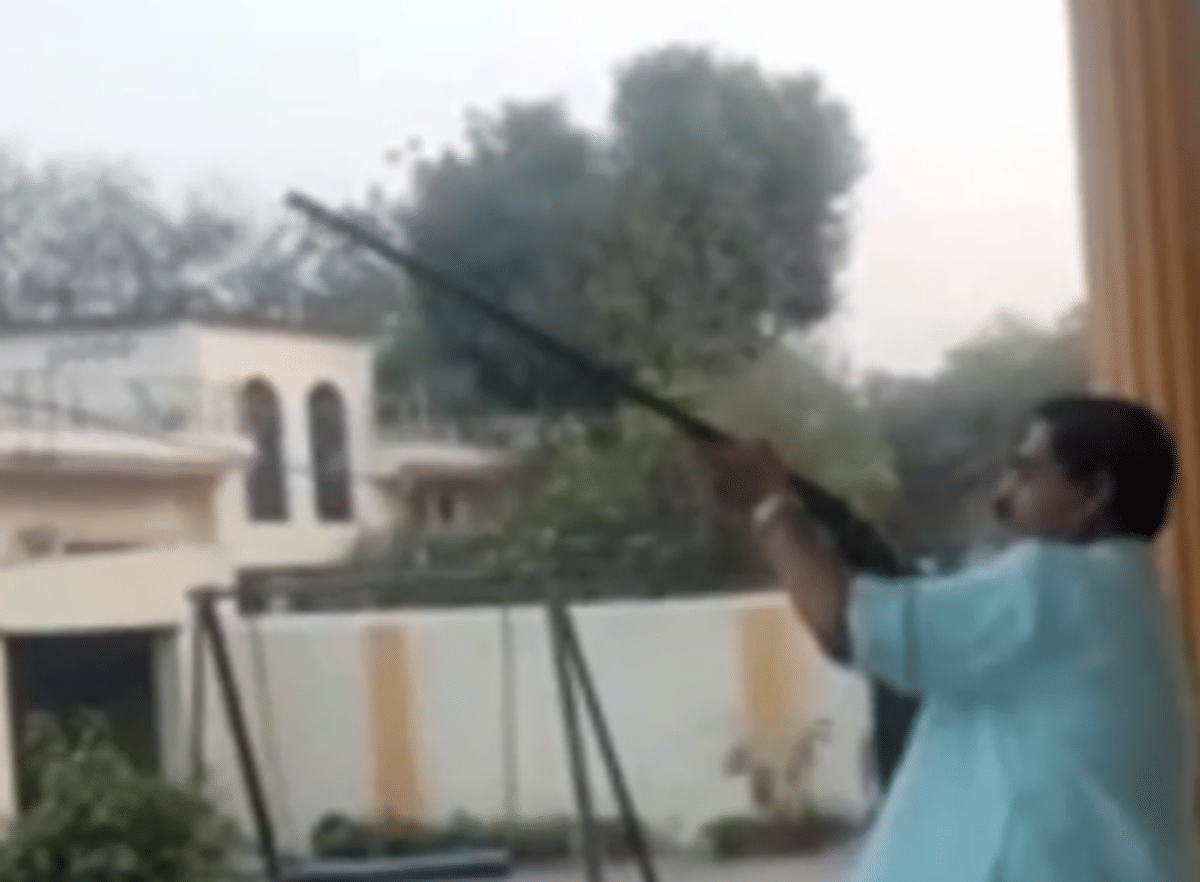 Video viral of bjp leader harsh firing on grandson birthday in jaunpur up