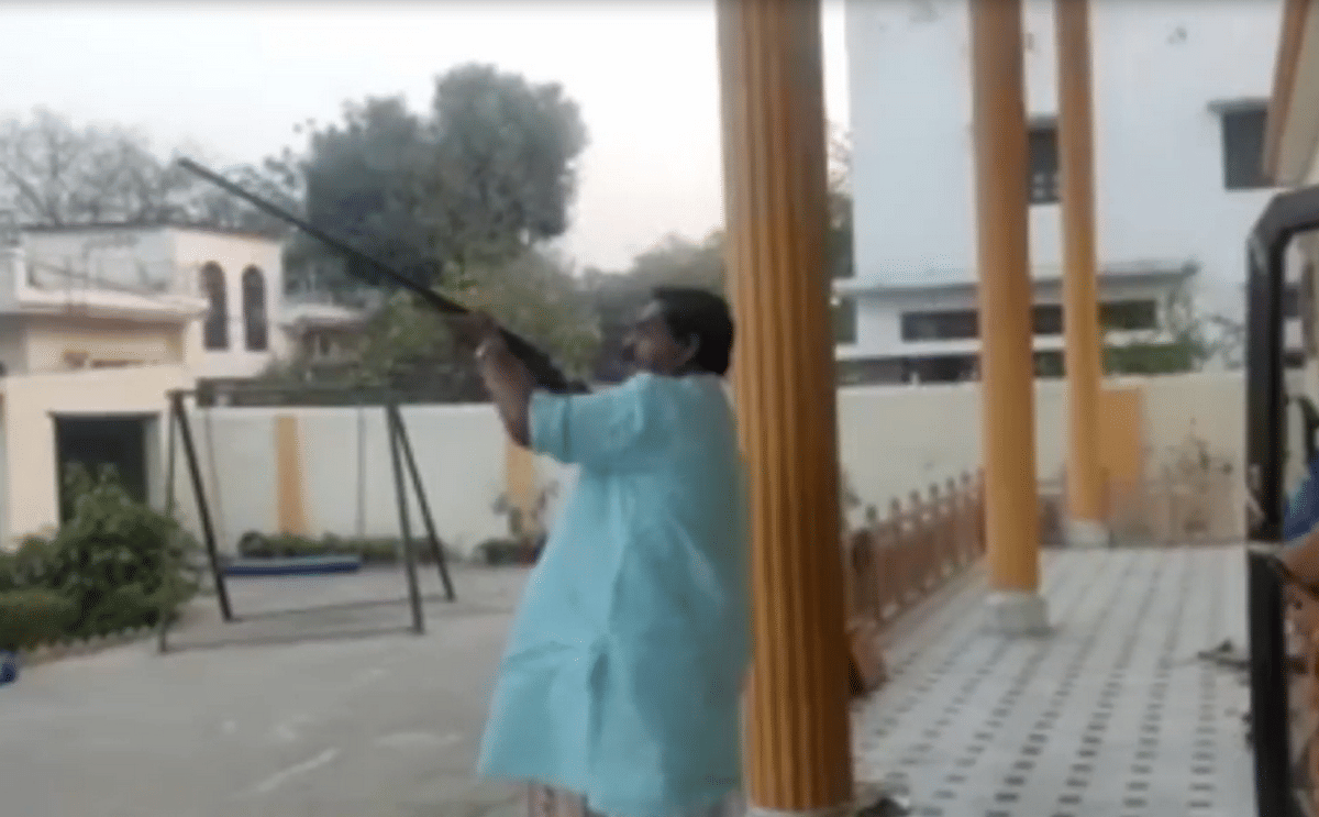 Video viral of bjp leader harsh firing on grandson birthday in jaunpur up