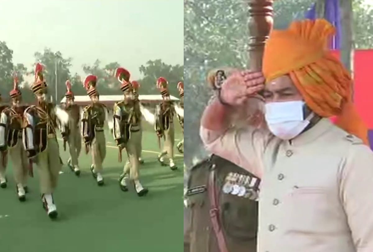 Delhi police celebrating its 74th raising day minister of states home g kishan reddy takes salute praises force police commissioner also praise his police