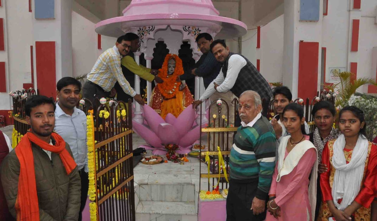 Statues of Maa Saraswati installed in pandals