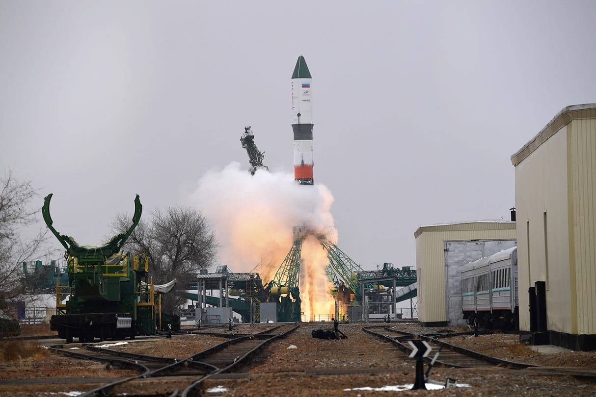 A Russian carriage departs for the International Space Station