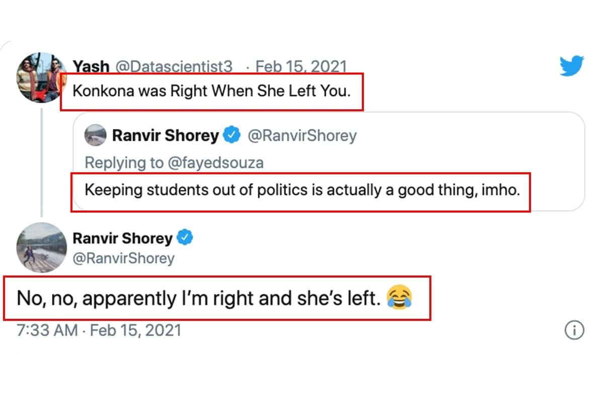 Ranvir Shorey's epic reply to troll who said 'Konkana was right when she left you'