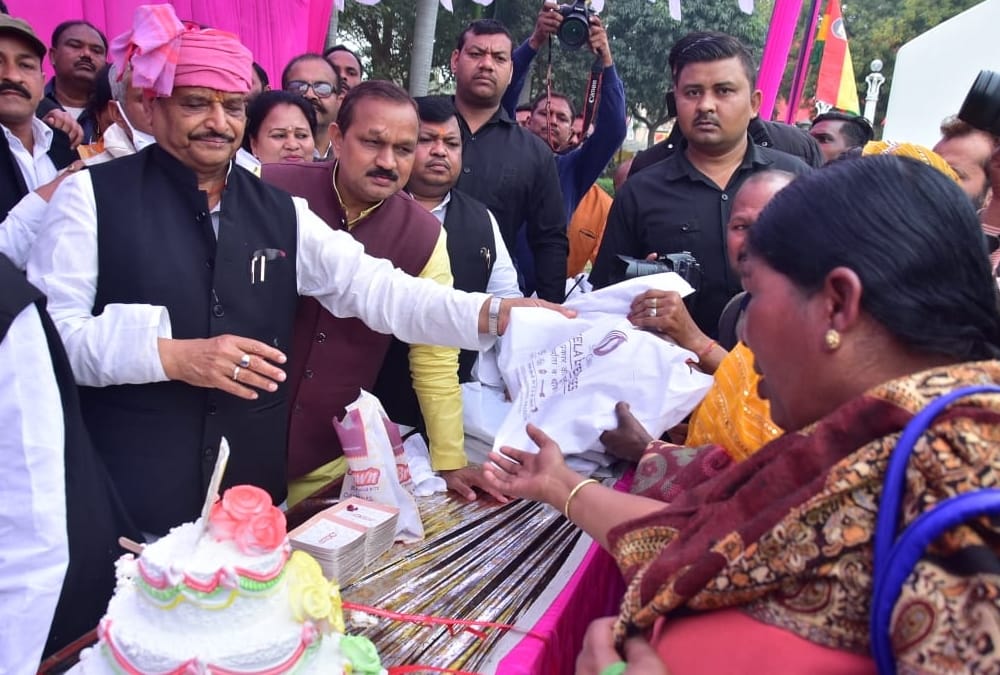 Shivpal Singh Yadav celebrates his birthday in Lucknow.