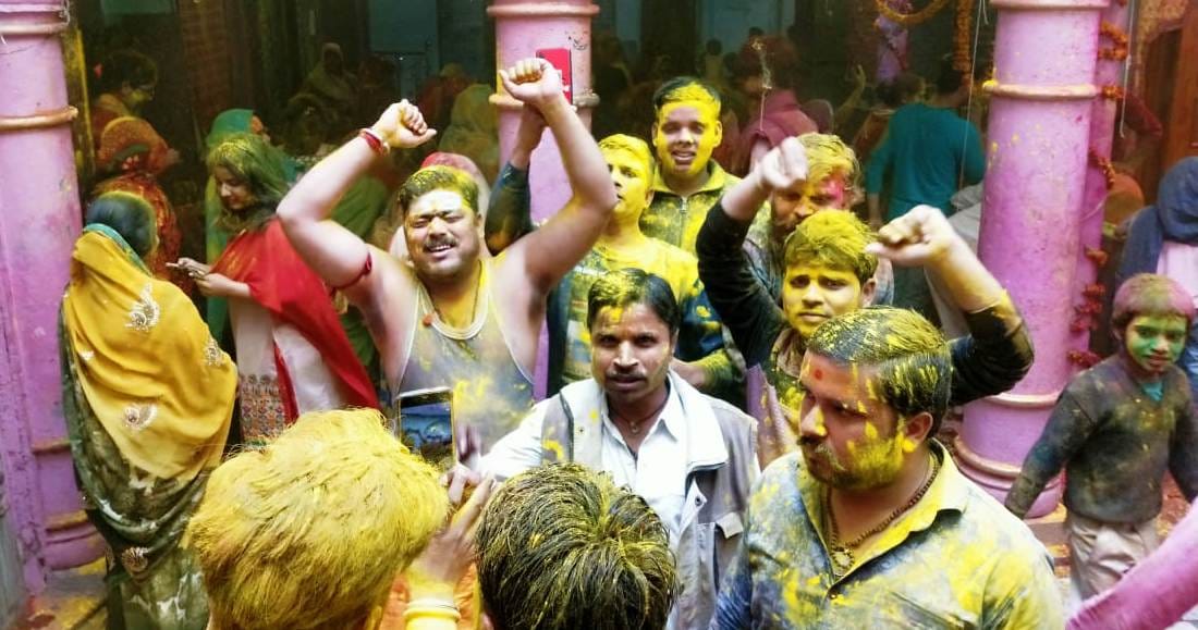 started holi at vrah mandir