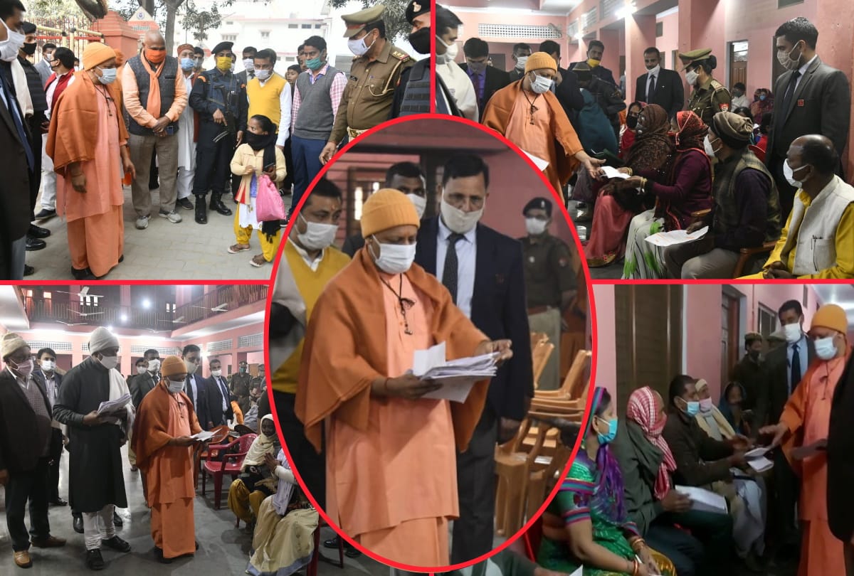UP CM Yogi Adityanath listened to people problems in janta darbaar at Gorakhnath temple