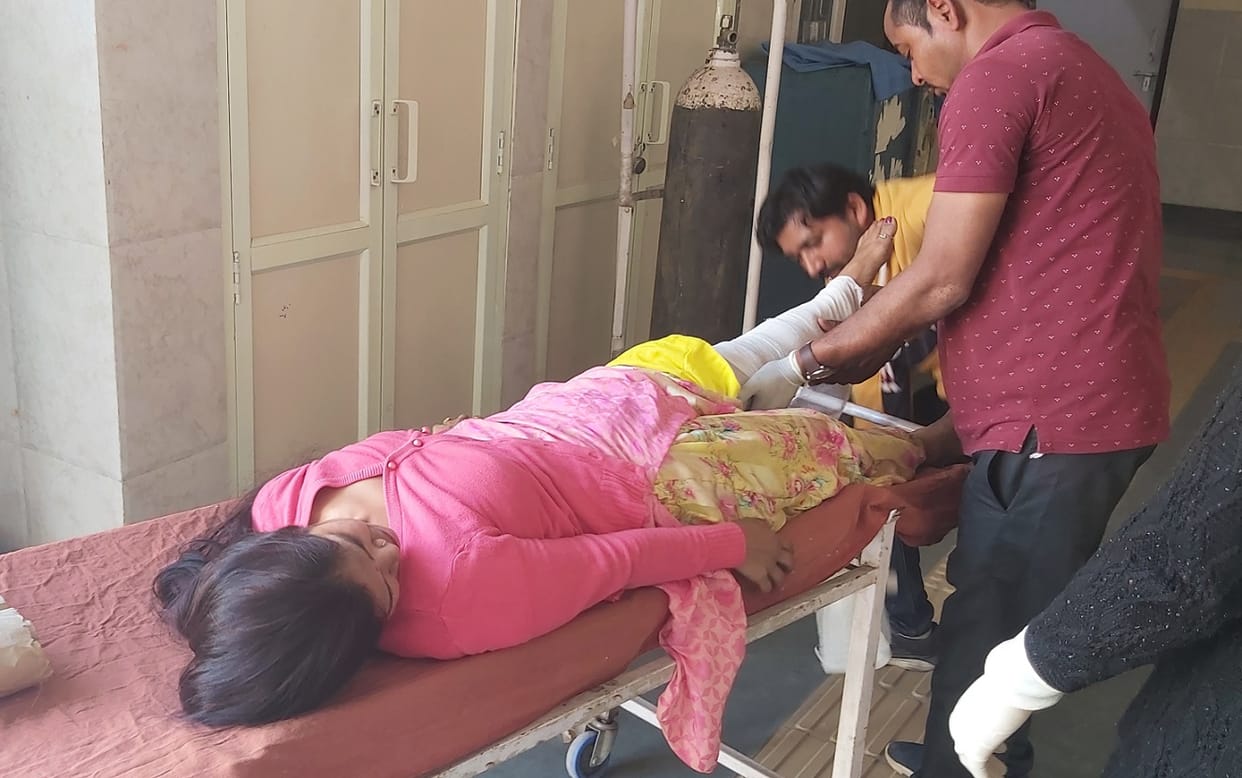 car collided with PCR, five injured