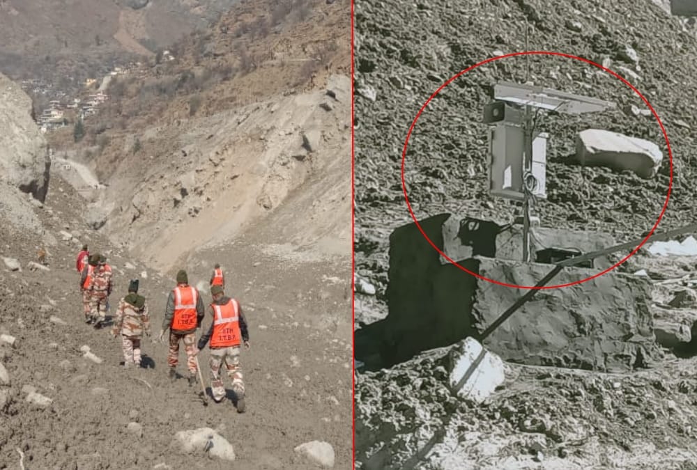 Uttarakhand Chamoli news: SDRF Set up Water level Alarm System in rishi ganga after disaster