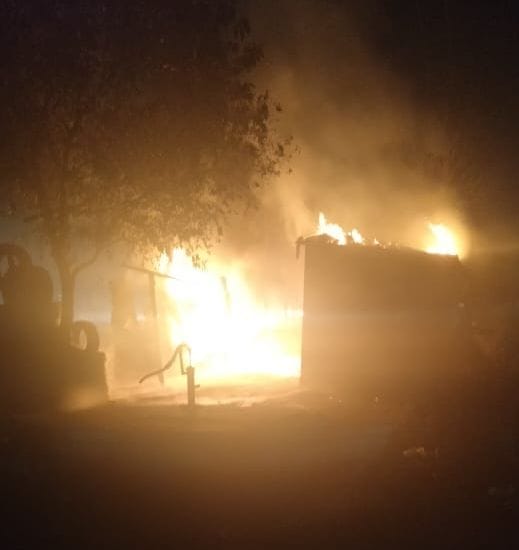 Fire in Mansoorpur, person burnt alive