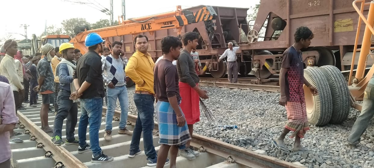 Derailed goods train near Fafna station