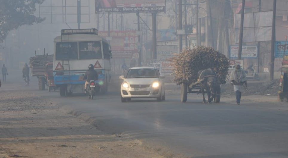 Dense fog in the morning, temperature rises due to sunshine