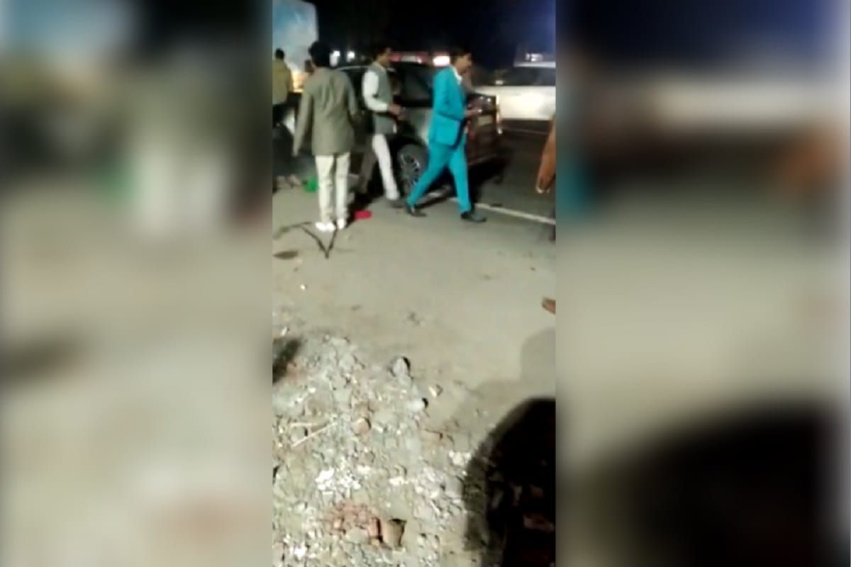 Big accident on highway during dancing of a bride in an opening car at Muzaffarnagar and see photos