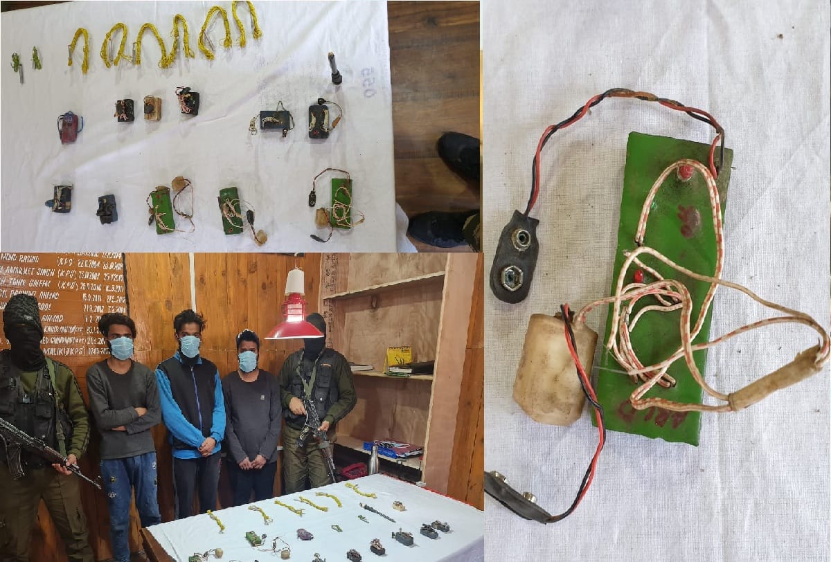 Terror Associates Of Hizbul arrested in tral jammu kashmir ied material recovered