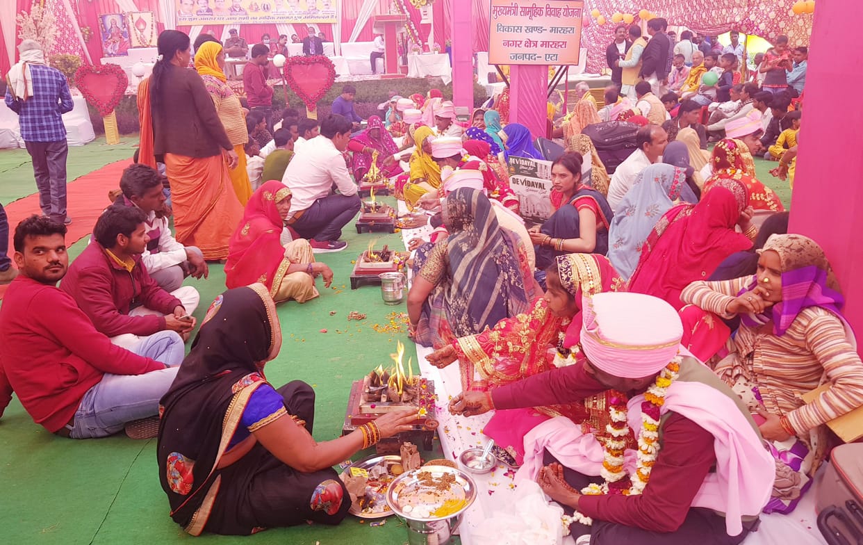 Weddings and marriage took place in the same pandal