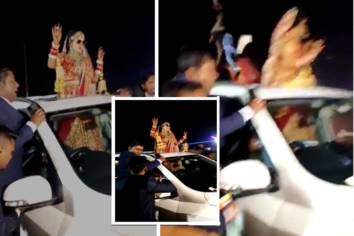 Big accident on highway during dancing of a bride in an opening car at Muzaffarnagar and see photos