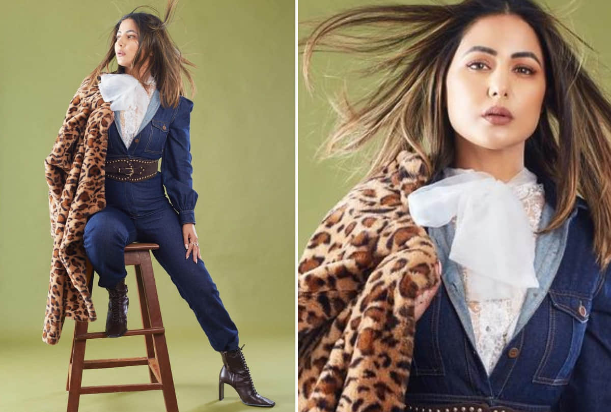 Hina khan latest photoshoot in pixels coat with short dress raises the temperature of the internet