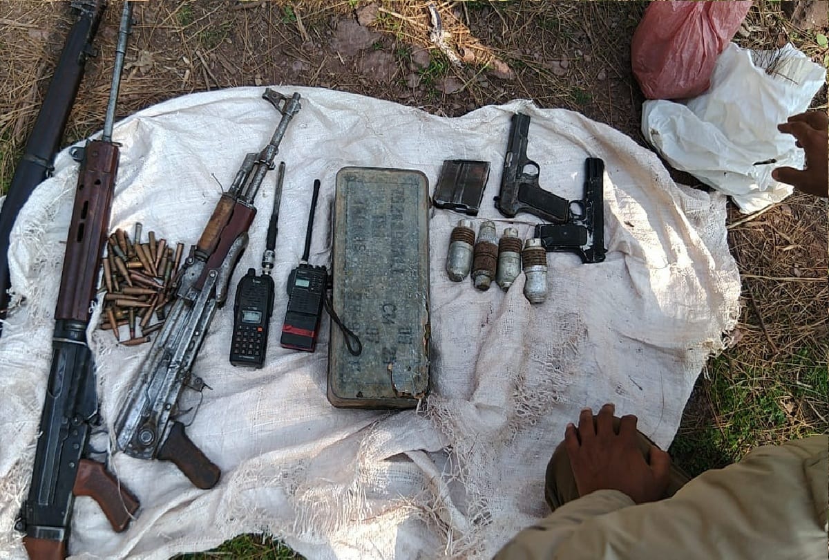 Huge cache of Weapons recovered in Makkhidhar forest of Reasi District by Indian Army and JKP Mahore