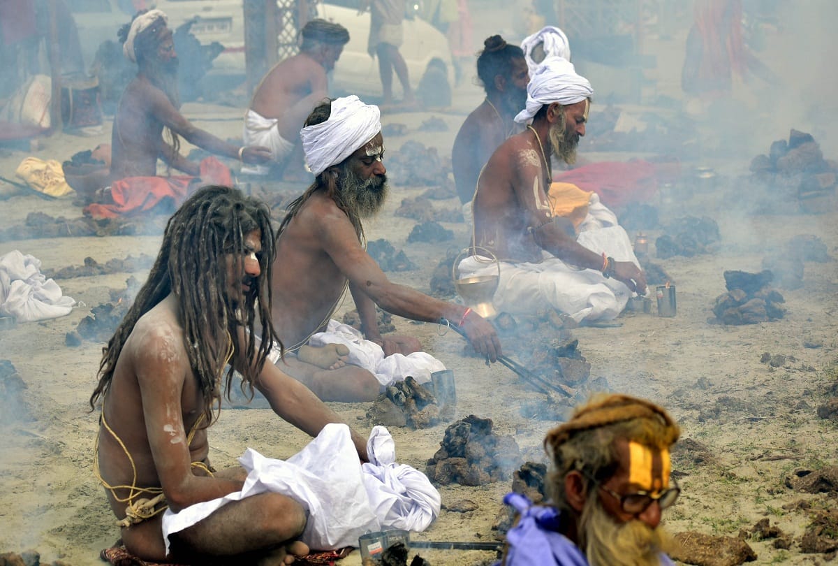 For the welfare of the world by sacrificing food, water, Panch Agni austerities in the circle of fire at the confluence