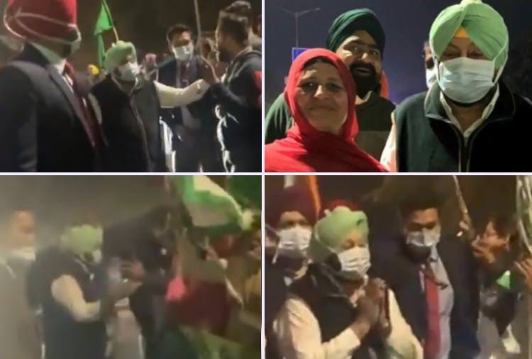 Punjab CM Amarinder Singh reached Farmers Protest Site Matka Chowk In Chandigarh