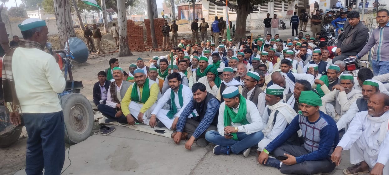 protest of farmers in bahajoi