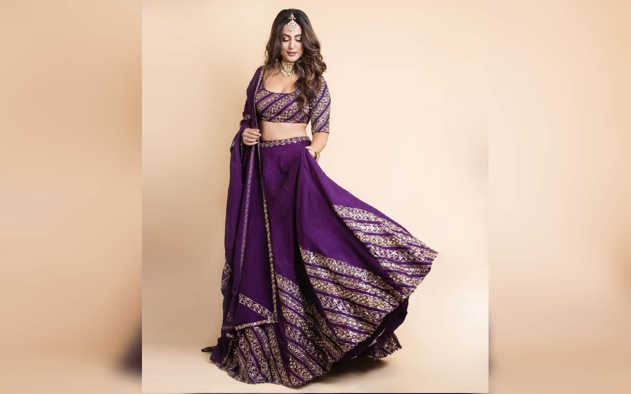 Hina Khan shared her beautiful photos in desi look in lehanga on instagram See how fans are praising