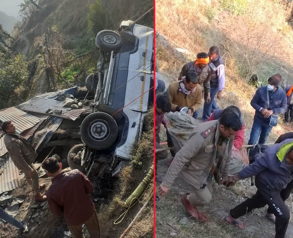uttarakhand news : father died in accident during son marriage card distribution, two died many injured watch photos
