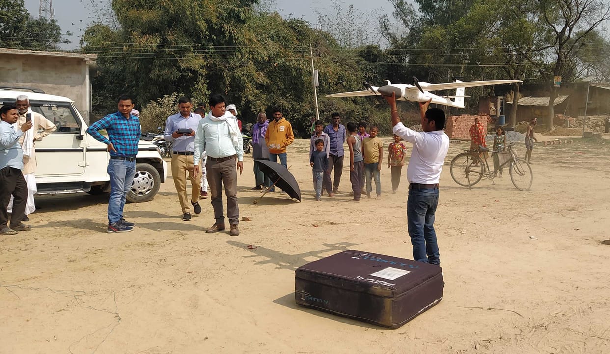 Survey of population done by drone camera to make Dharoni