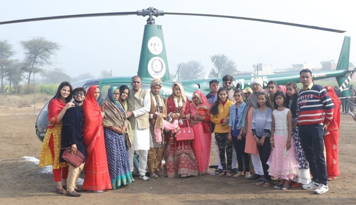 Father leaves daughter Sneha by helicopter