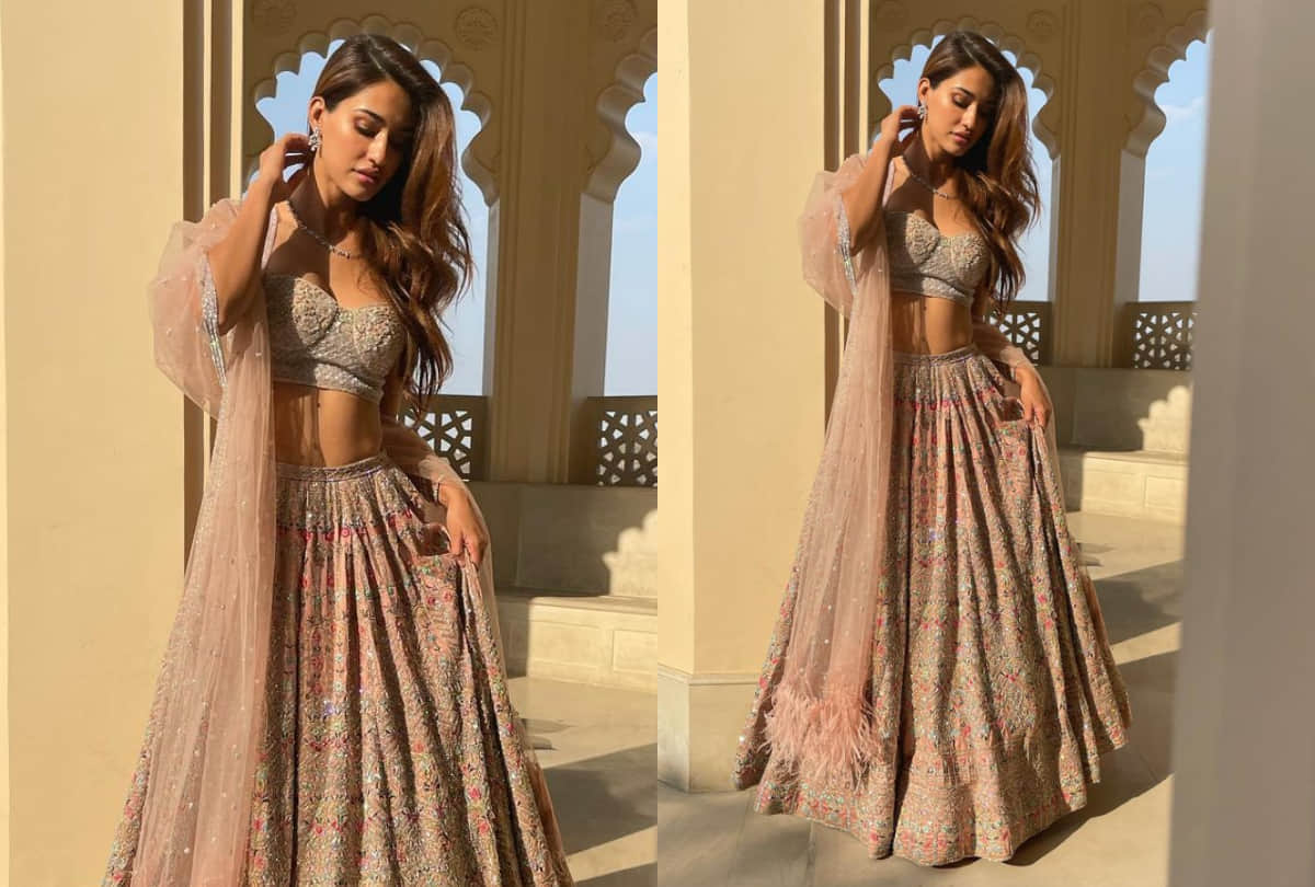 disha patani wears falguni and shane peacock designer lehenga for friend's wedding