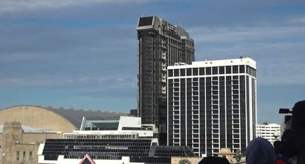 Donald Trumps 34 storey hotel Plaza blew up with dynamite video viral